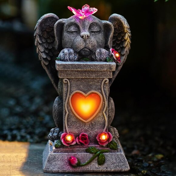New Solar Garden Statue for Outdoor Memorial Sculpture Decor for Patio Yards